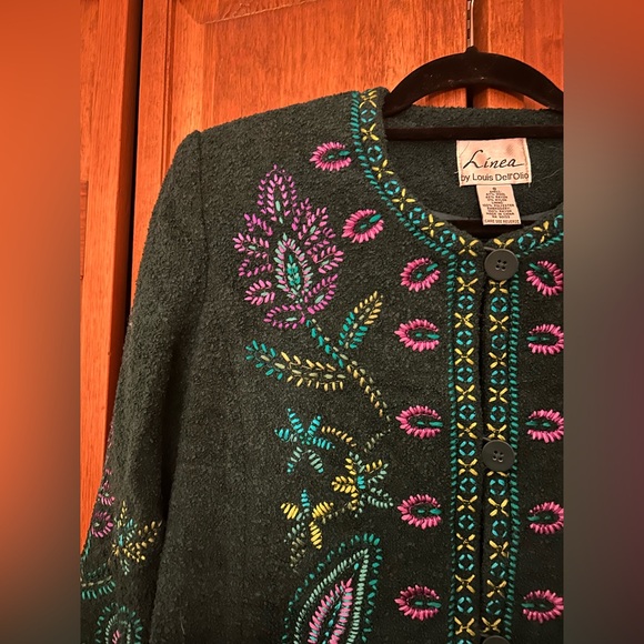 Linea by Louis Dell'Olio Women's S Grandmacore Rustic Green Wool Blend Cardigan - Picture 3 of 13